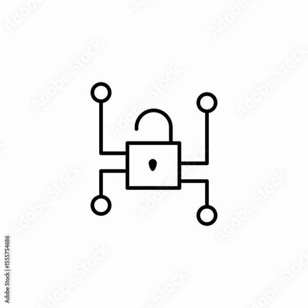 Fototapeta unlocked network circuit icon sign vector