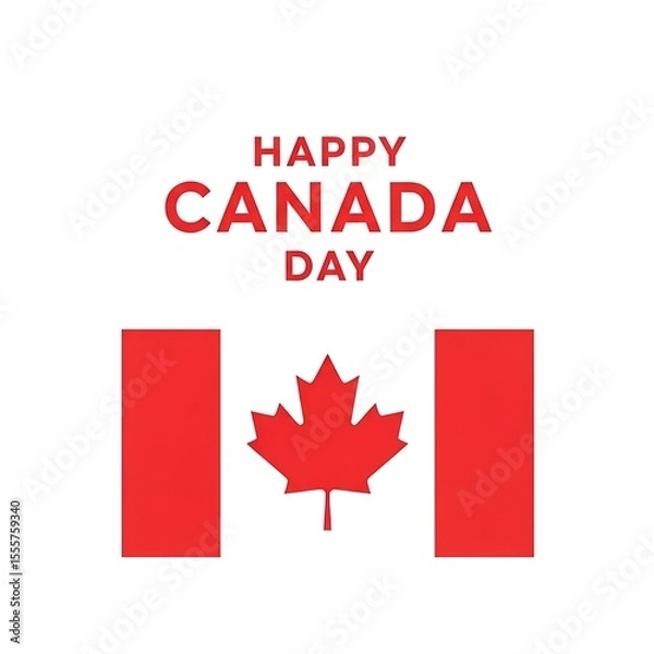Fototapeta Celebrating Canada Day A Vibrant Display of National Pride with the Iconic Maple Leaf Flag and Festive Greetings