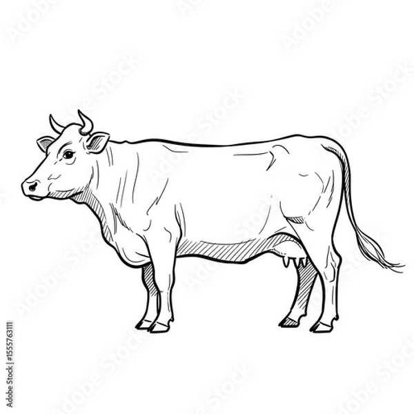 Obraz black and white cow
