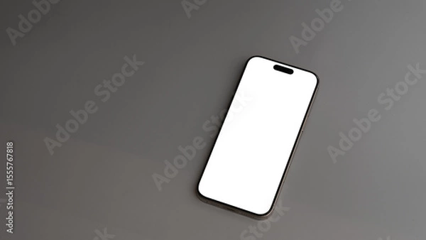 Obraz Smartphone Transparent PNG Image, Blank template for mockup , device front view shadow Mobile phone app user experience UX and UX	