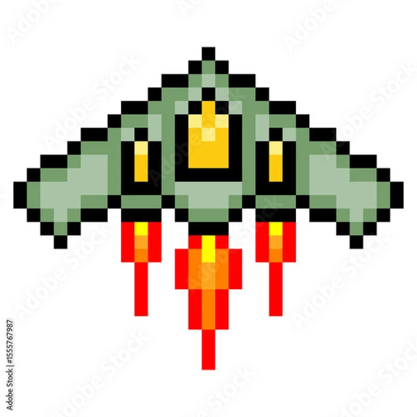Obraz Stealth bomber in pixel art style