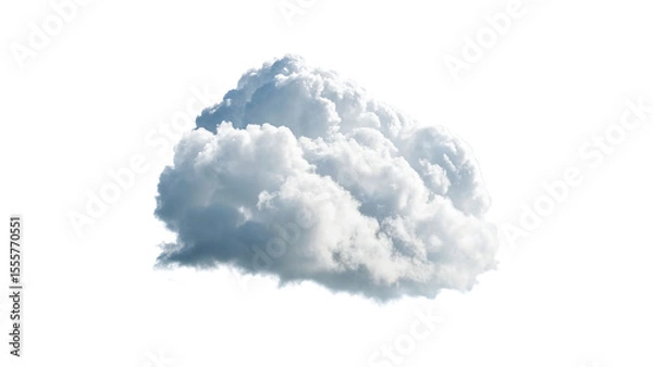 Fototapeta Fluffy White Cloud Capturing the Essence of the Sky  isolated on a transparent background