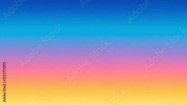 Fototapeta A vibrant and striking horizontal color gradient, transitioning smoothly from a bright blue at the top, through shades of cyan and purple, into a vivid pink, and finally ending in a warm orange.