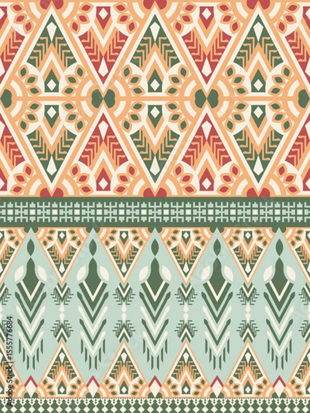 Fototapeta fabric pattern pixel geometric flat design Bright colors
