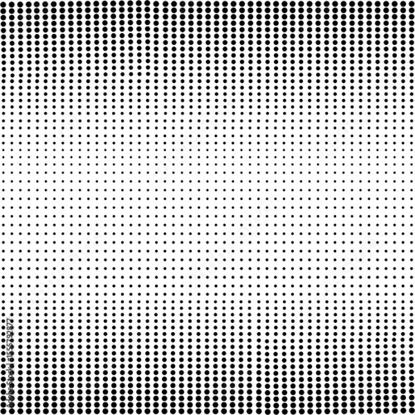 Fototapeta Halftone. Black dots on a white background. A pattern of round black dots of different sizes. Design element.