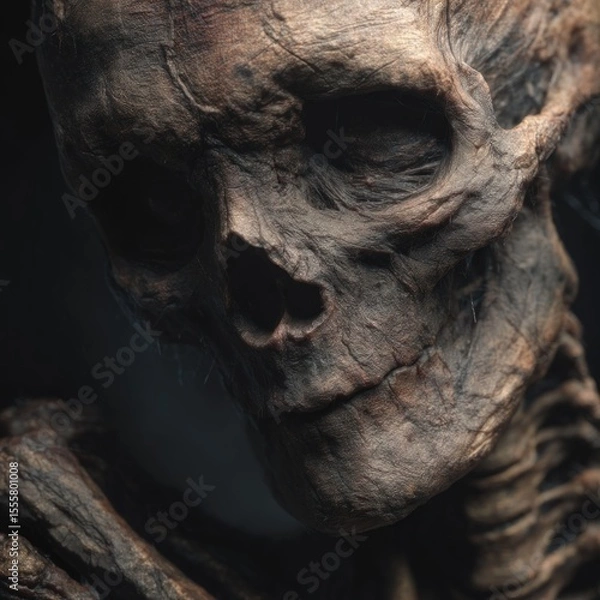 Fototapeta Close-up of a Decaying Skeleton Head