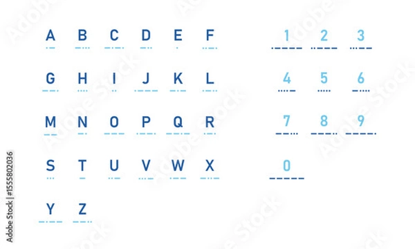 Fototapeta Morse code signals. Suitable for educational materials, infographics, and tech-themed visuals. Vector
