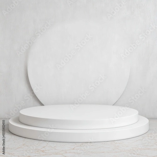 Fototapeta Minimalist White Product Display Platform