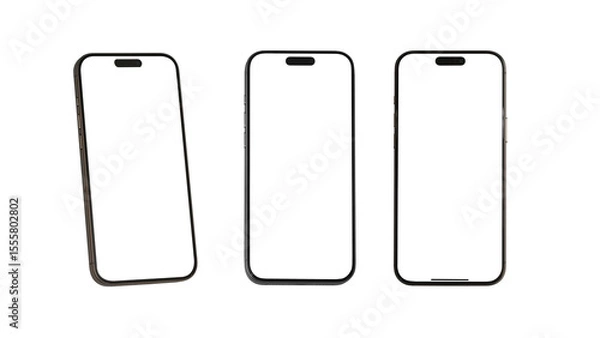 Obraz Mockup smart phone new generation isolated screen Transparent for Infographic Business web site design app