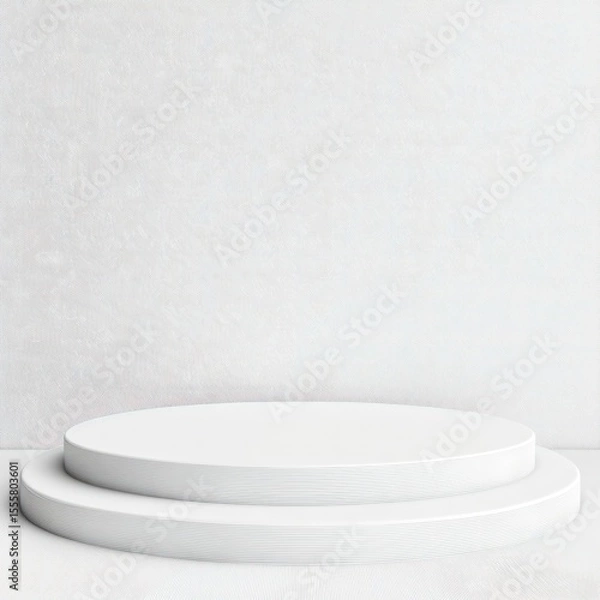 Fototapeta White Two-Tiered Round Display Platform