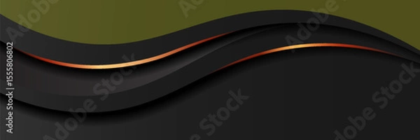 Fototapeta Golden Line Wavy Abstract Background