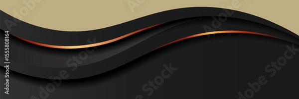 Fototapeta Vector gray line background curve element with black space for text and message design. vector illustration