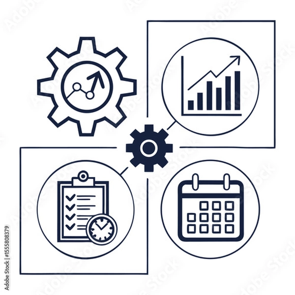 Obraz operations Management editable icon set.
