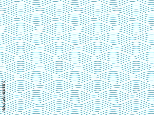 Obraz Seamless pattern with blue waves