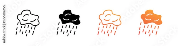 Fototapeta Rainwater Multiple Style Icon Set Vector 