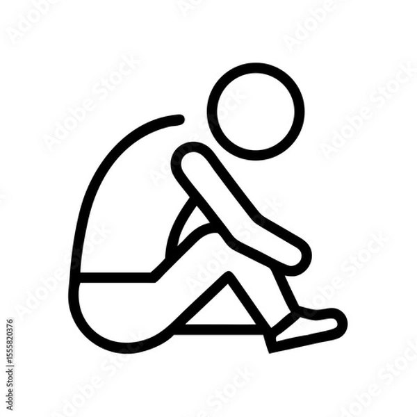 Obraz Abstract illustration of a person sitting and resting  