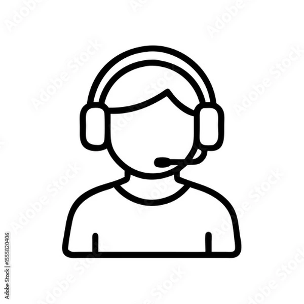 Obraz Person with headset providing support in a customer service setting  