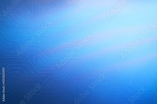 Fototapeta Blue Circuit Board Background, Futuristic Technology Digital Pattern.