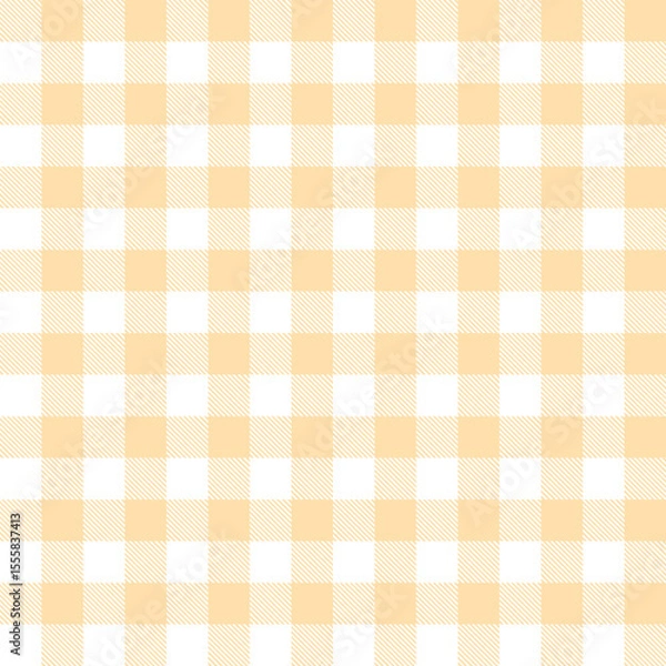 Obraz Yellow Gingham Seamless Pattern – Minimalist Pastel Plaid Background for Fabric and Digital Design