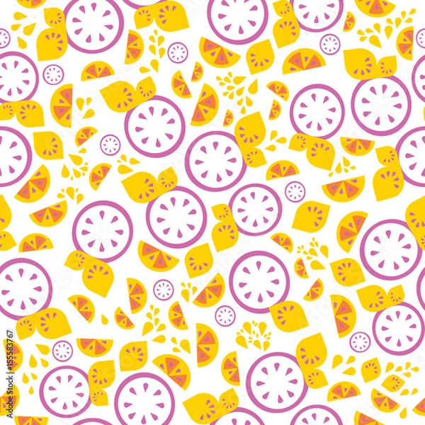 Fototapeta Seamless lemon vector pattern
