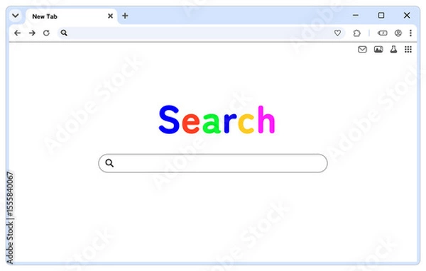 Fototapeta PCウィンドウ ブラウザ 検索エンジン ライトUI  Chrome風 (.PNG)	