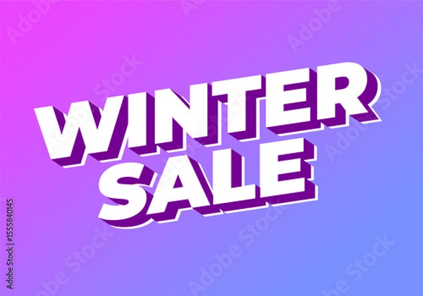 Obraz Bold 3D text Winter Sale on a gradient purple and blue background.