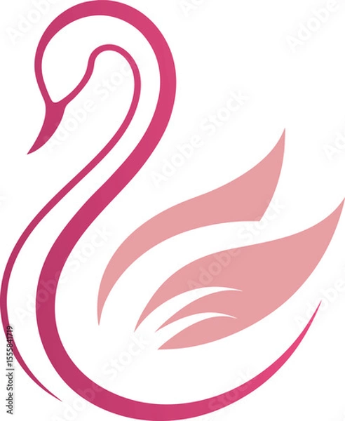Fototapeta swan logo vector. Abstract minimalist logo icon swan