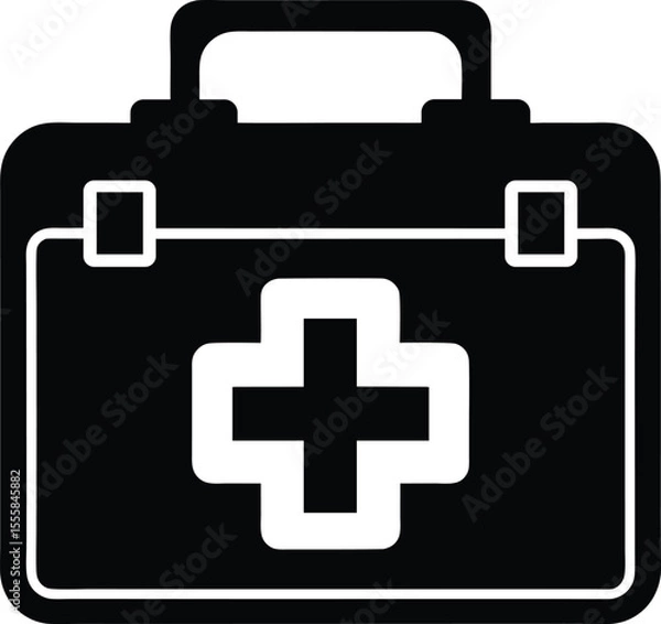 Fototapeta  first aid kit box vector silhouette art and illustration