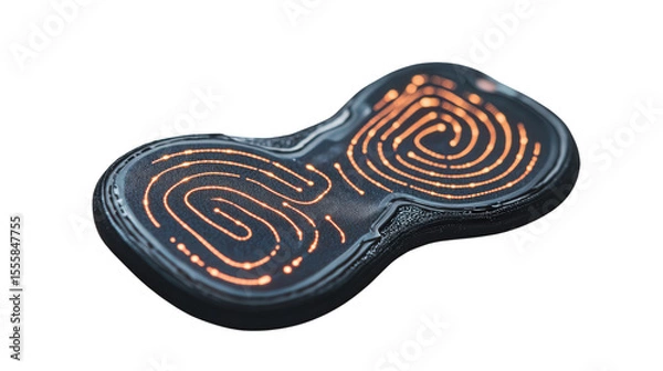 Fototapeta Smart posture monitoring patch, Transparent background, PNG file