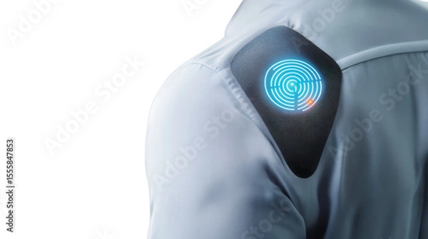 Fototapeta Smart posture monitoring patch, Transparent background, PNG file