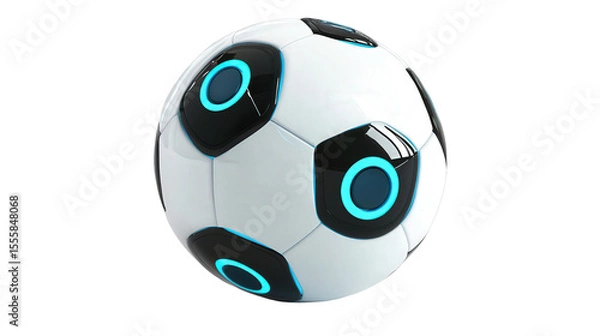 Fototapeta Smart soccer ball with gyroscopic sensor Transparent background, PNG file