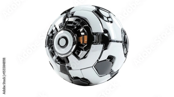 Fototapeta Smart soccer ball with gyroscopic sensor Transparent background, PNG file