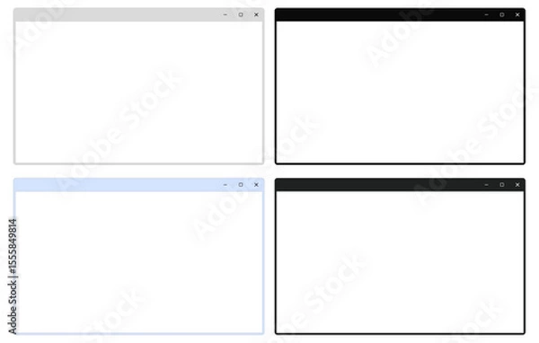Obraz PCウィンドウ フレーム Windows 11 風 ライト/ダークUI ベクター(.AI)	
