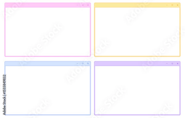 Fototapeta PCウィンドウ フレーム Windows 11 風 可愛いパステルカラー ベクター(.AI)
