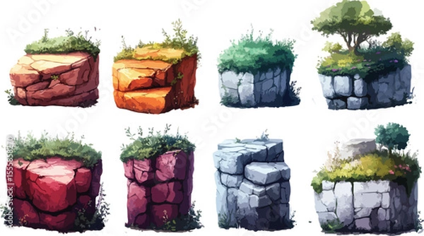 Fototapeta  Floating Forest Terrain.