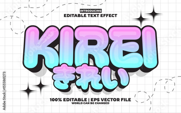 Fototapeta Kirei editable text effect in new modern trend style