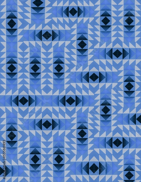 Obraz A dense industrial sheet of blue paper with a textured surface and geometric shapes