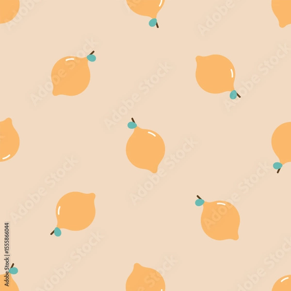 Fototapeta Seamless pattern with lemon. For card, posters, banners, books, printing on the pack, clothes, fabric, wallpaper, textile or dishes