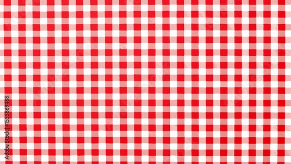 Obraz Red gingham fabric texture	
