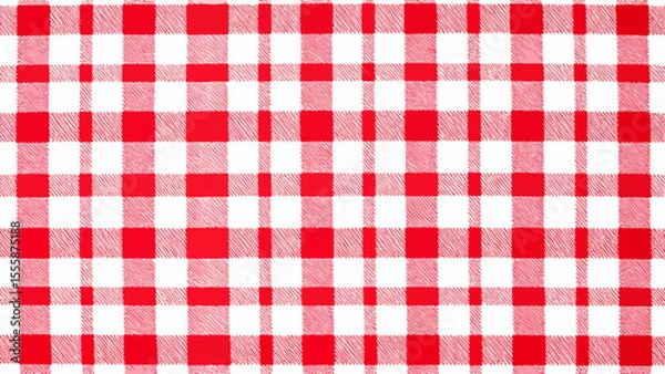 Obraz Red picnic cloth pattern wallpaper background,Retro fabric surface transparent