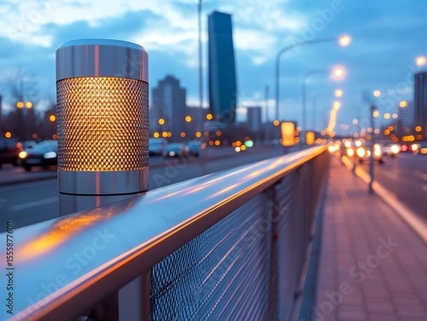 Obraz A stylish network bridge glowing under warm ambient lighting