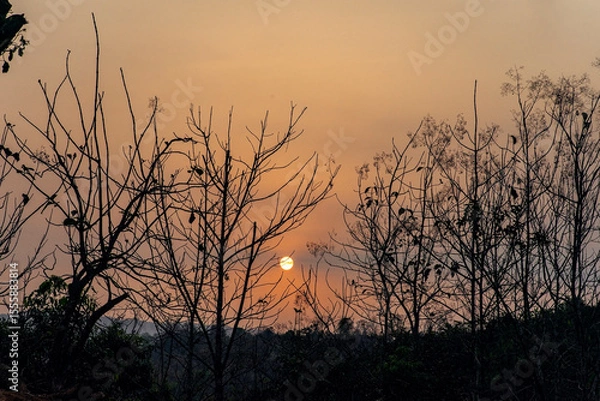 Obraz sunset in the mountain top