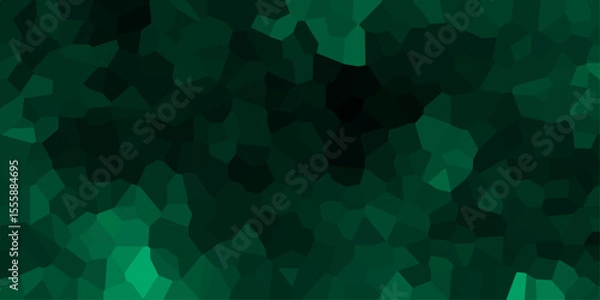 Obraz Dark green polygonal crystal Background. Hexagonal dark mosaic cement stone concrete tile wall texture background. Dark jade stone background with rock pattern, macro. Texture of abstract backdrop.