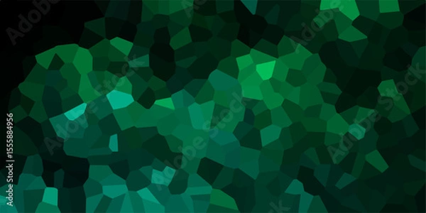 Obraz Dark green polygonal crystal Background. Hexagonal dark mosaic cement stone concrete tile wall texture background. Dark jade stone background with rock pattern, macro. Texture of abstract backdrop.