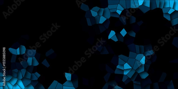 Obraz Mosaic formation of dark blue geometrical shapes creating a textured. Abstract colorful background with triangles. background of crystallized.