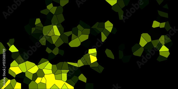 Obraz Abstract green background with arrows. Light Green vector low poly layout. Low poly crystal mosaic background. 3d Dark lemon broken stained glass. Voronoi diagram 3d shapes vector vintage background.