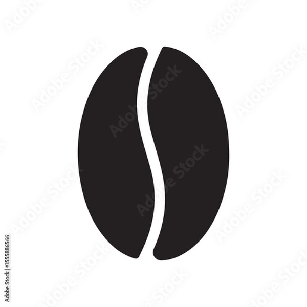 Fototapeta One coffee been silhouette vector flat illustration design.