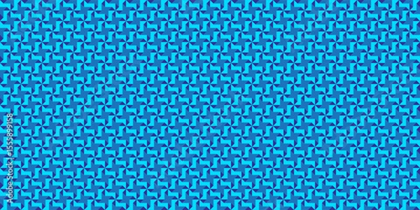 Fototapeta Blue pinwheel seamless bg. Abstract windmill triangle geometric pattern. Menswear motif for handkerchief, scarf, tie, bandana. Simple vector mosaic. Block quilt design