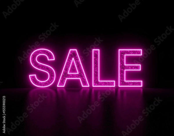 Obraz Glittering Purple "SALE" Text on Dark Background