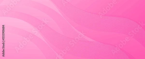 Fototapeta Abstract pink and white Wavy Background. Vector illustration